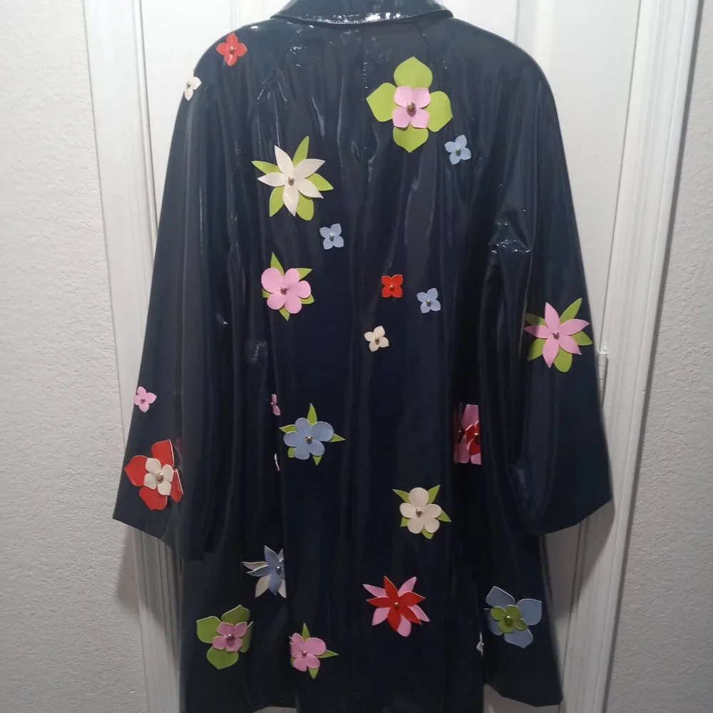 Kate Spade Floral Embellished Raincoat - Picture 2 of 5